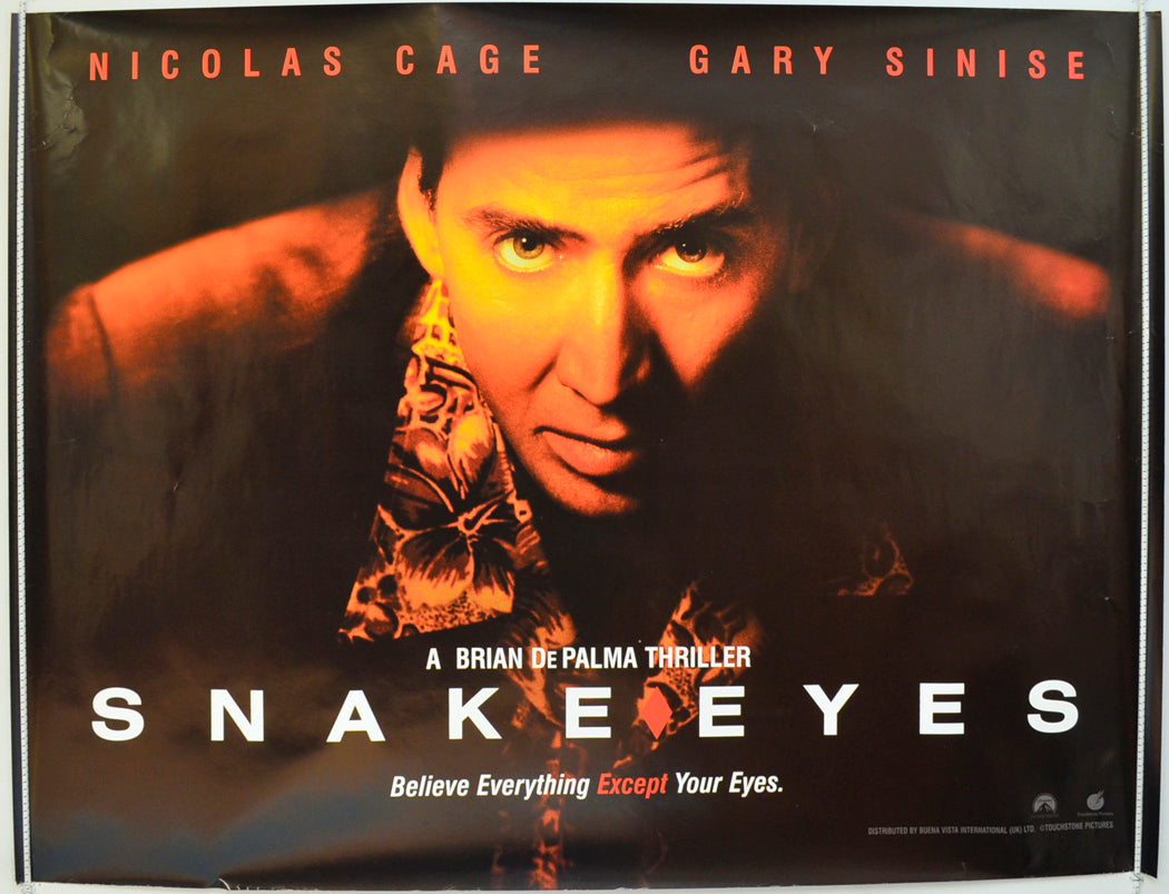 Snake Eyes Original Quad Poster - Film Poster - Movie Poster  