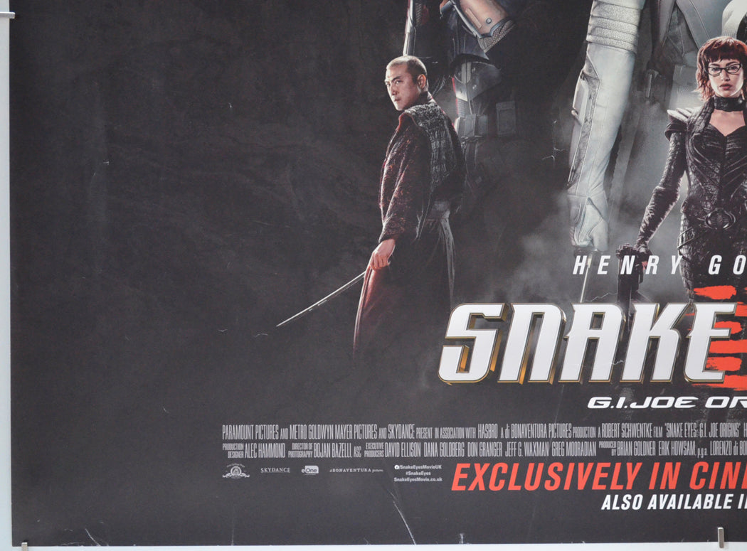 SNAKE EYES: G.I. JOE ORIGINS (Bottom Left) Cinema Quad Movie Poster 