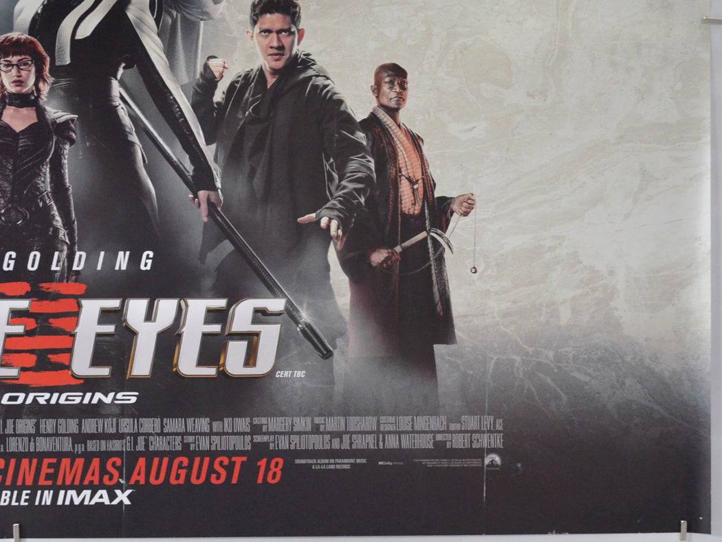 SNAKE EYES: G.I. JOE ORIGINS (Bottom Right) Cinema Quad Movie Poster 