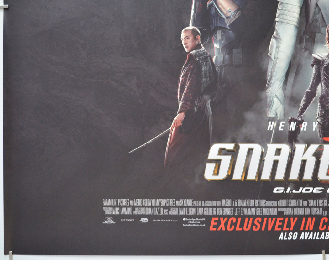 SNAKE EYES: G.I. JOE ORIGINS (Bottom Left) Cinema Quad Movie Poster 