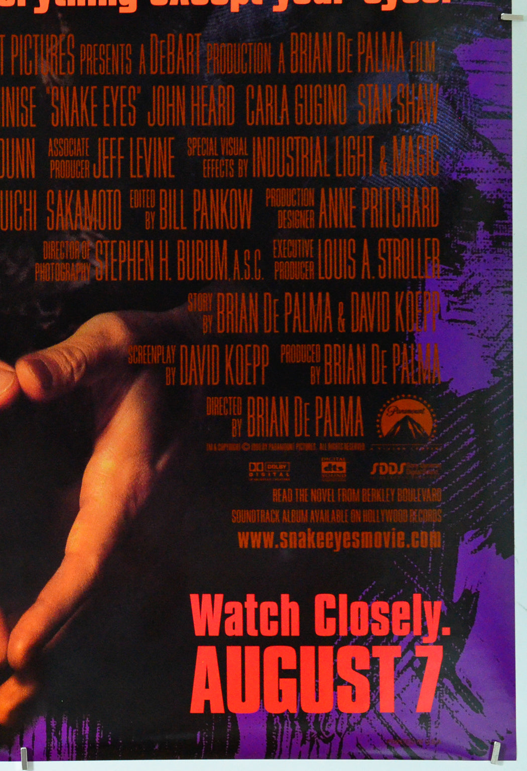 Snake Eyes (Bottom Right) Cinema One Sheet Movie Poster 