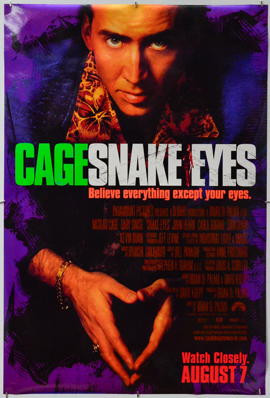 Snake Eyes - Original One Sheet Poster - Film Poster - Movie Poster 