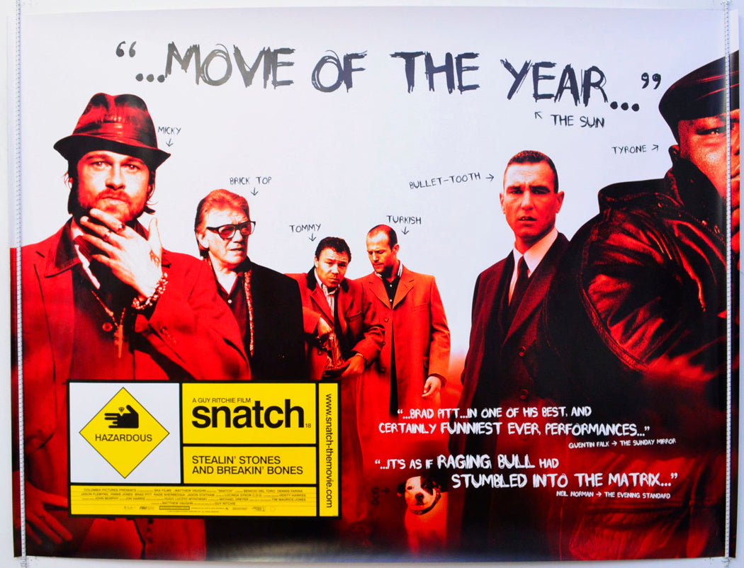 Snatch  Original British Quad Poster - Film Poster - Movie Poster 