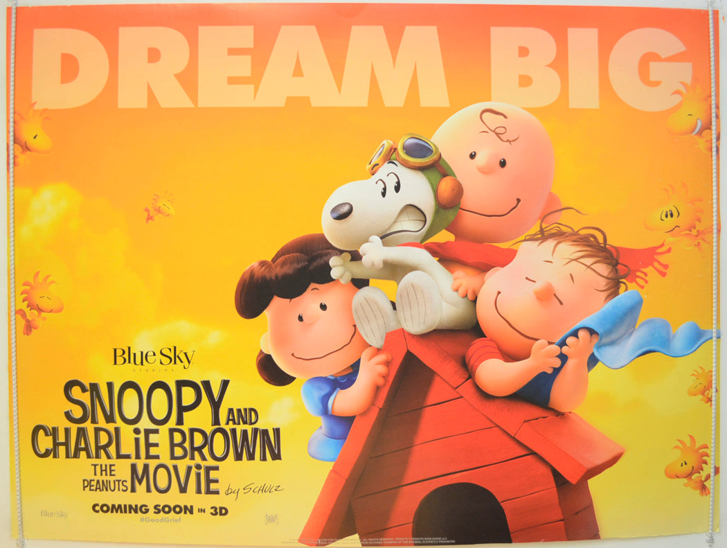 Snoopy And Charlie Brown : The Peanuts Movie  (Teaser / Advance Version)  Original Quad Poster - Film Poster - Movie Poster 