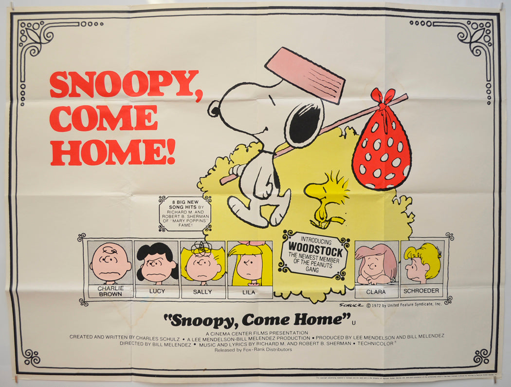 Snoopy Come Home Original Quad Poster - Film Poster - Movie Poster  