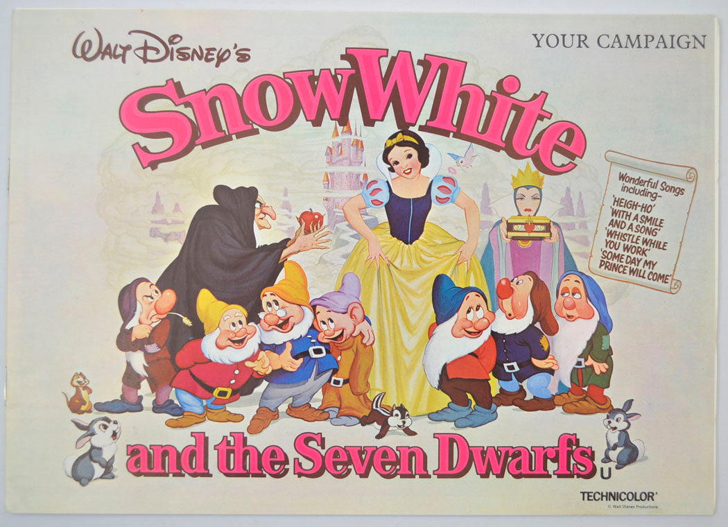 Snow White And The Seven Dwarfs Original 20 page Cinema Exhibitors Campaign Press Book (UK)