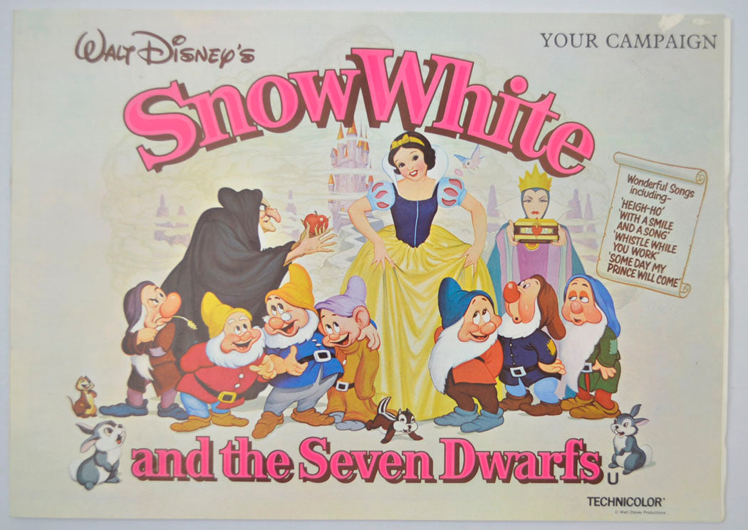 Snow White And The Seven Dwarfs Original 20 page Cinema Exhibitors Campaign Press Book (UK)