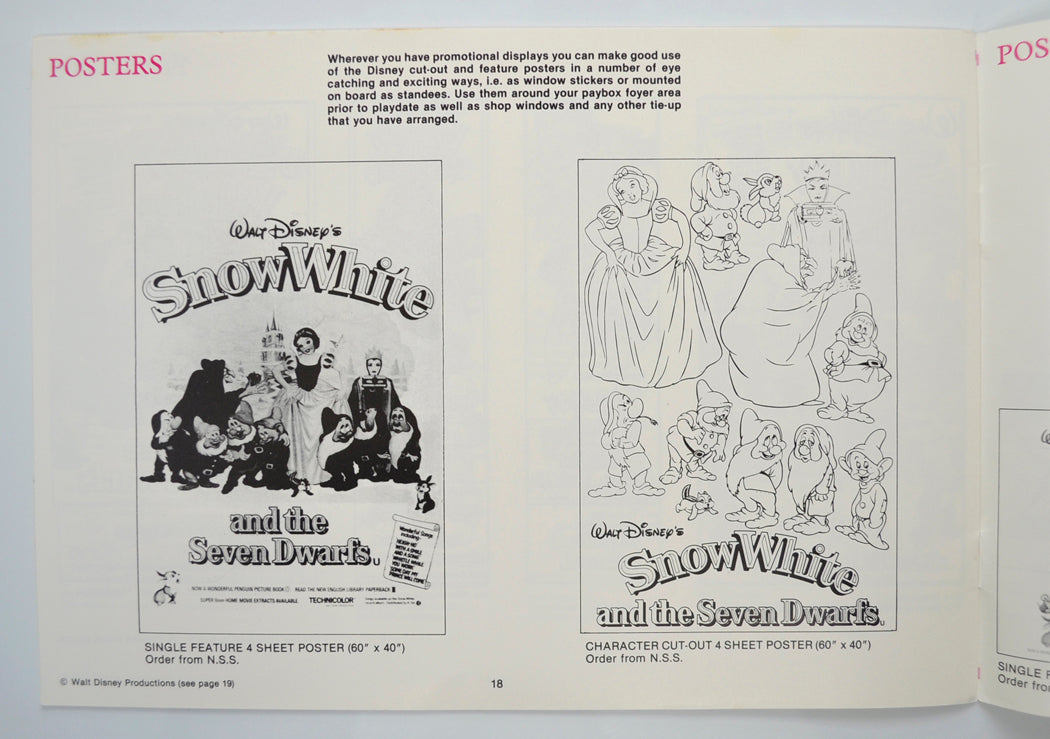 SNOW WHITE AND THE SEVEN DWARFS Cinema Exhibitors Campaign Pressbook - INSIDE 