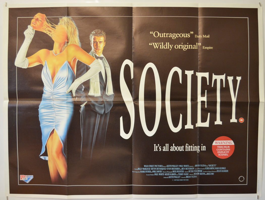 Society  Original Quad Poster - Film Poster - Movie Poster