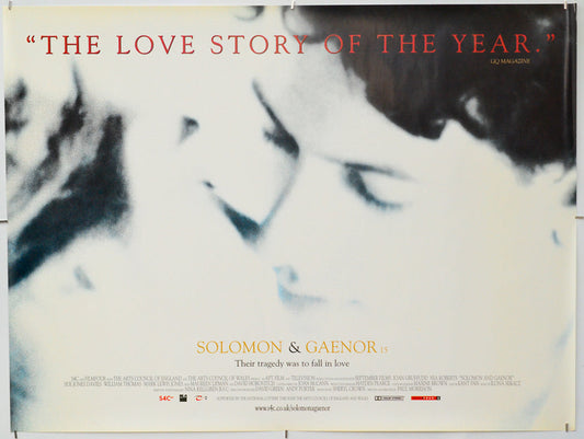 Solomon And Gaenor - Original Quad Poster - Film Poster - Movie Poster