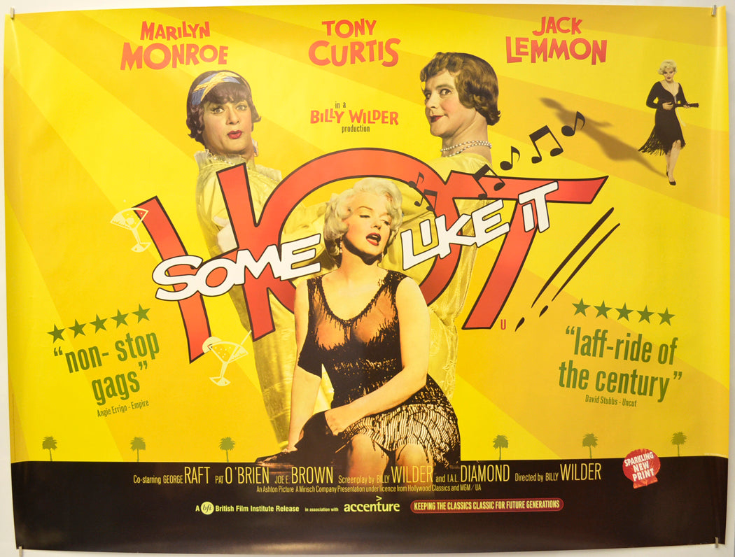 Some Like It Hot  (2000 BFI re-release Poster)   Original Quad Poster - Film Poster - Movie Poster