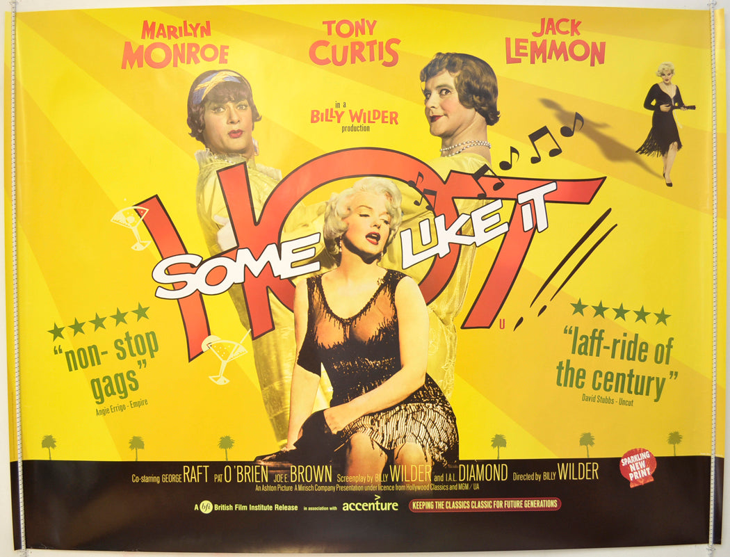 Some Like It Hot  (2000 BFI re-release Poster)  Original Quad Poster - Film Poster - Movie Poster 