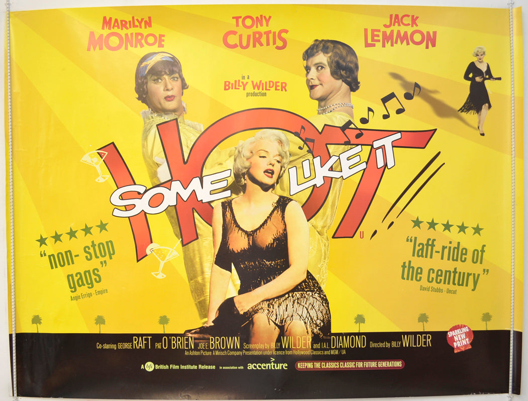 Some Like It Hot  (2000 BFI re-release Poster)  Original Quad Poster - Film Poster - Movie Poster 