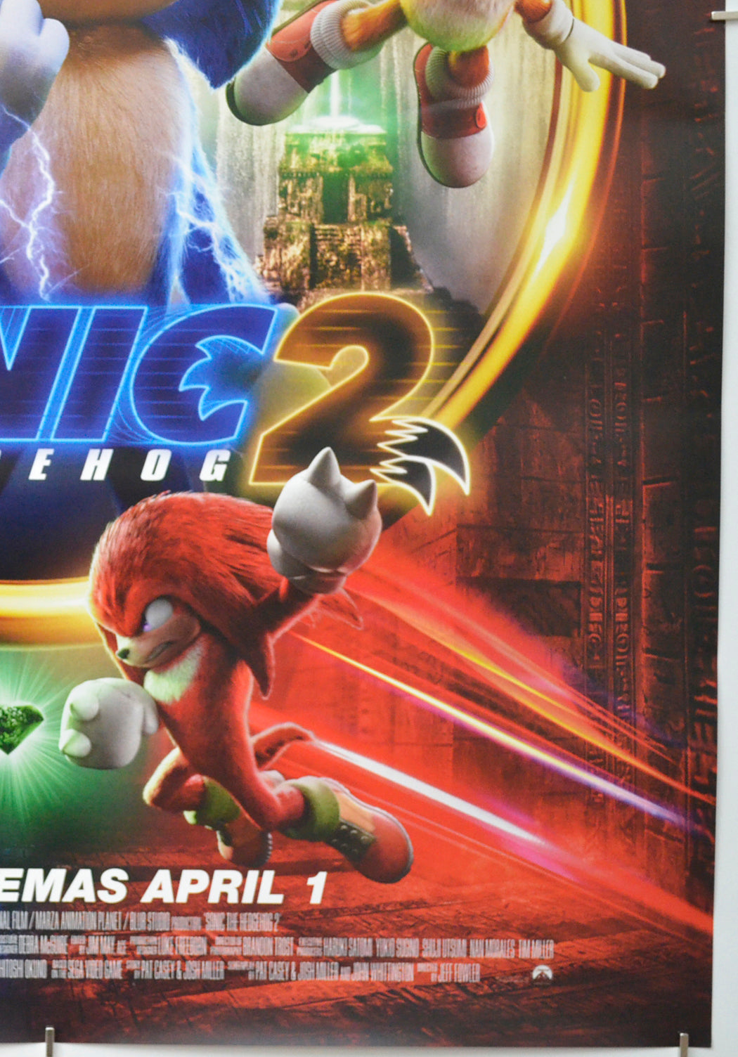 SONIC THE HEDGEHOG 2 (Bottom Right) Cinema One Sheet Movie Poster 