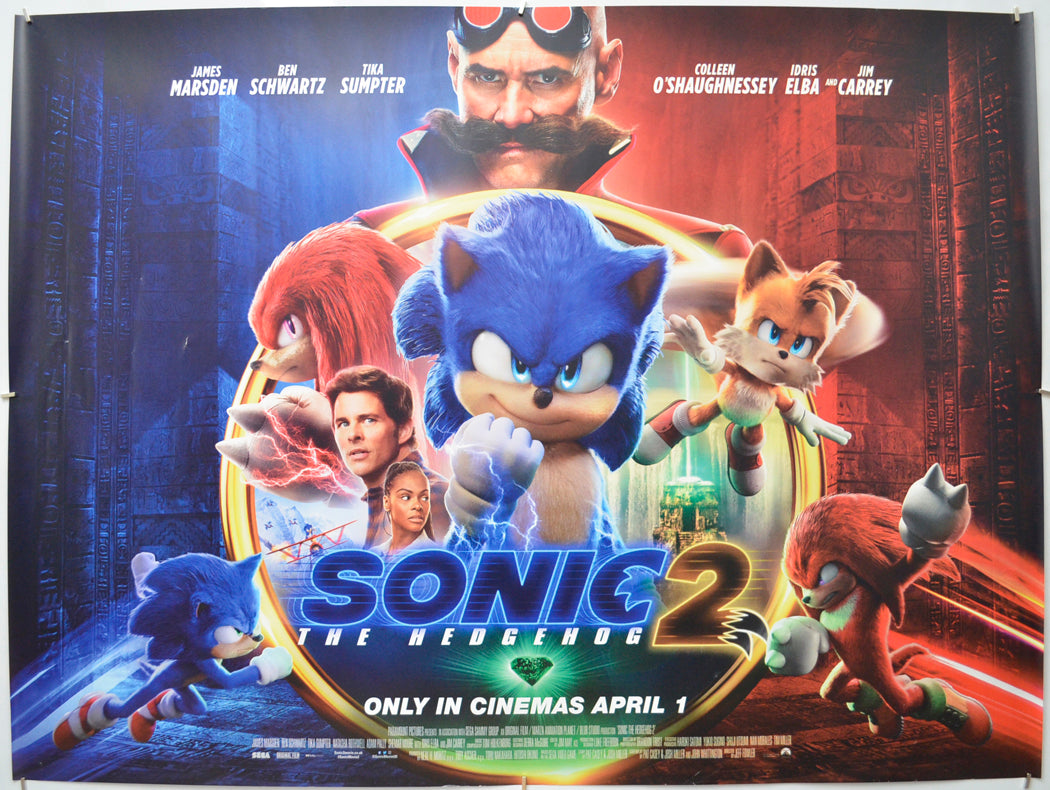 Sonic The Hedgehog 2 Original Quad Poster - Film Poster - Movie Poster