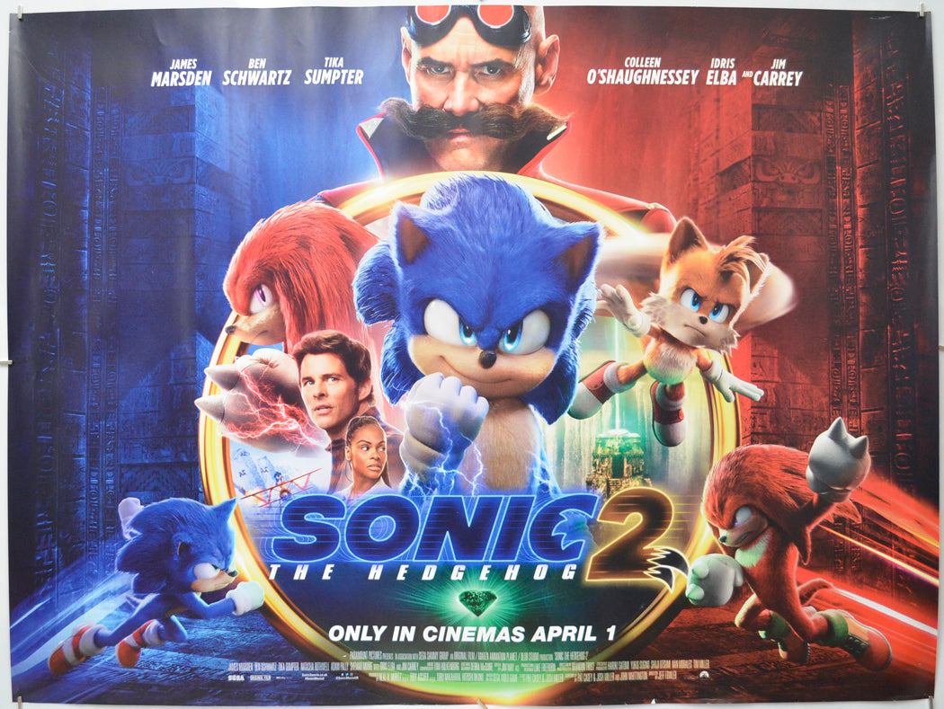 Sonic The Hedgehog 2 Original Quad Poster - Film Poster - Movie Poster