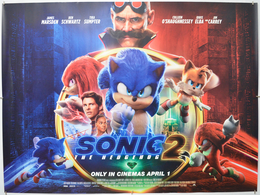 Sonic The Hedgehog 2 Original Quad Poster - Film Poster - Movie Poster