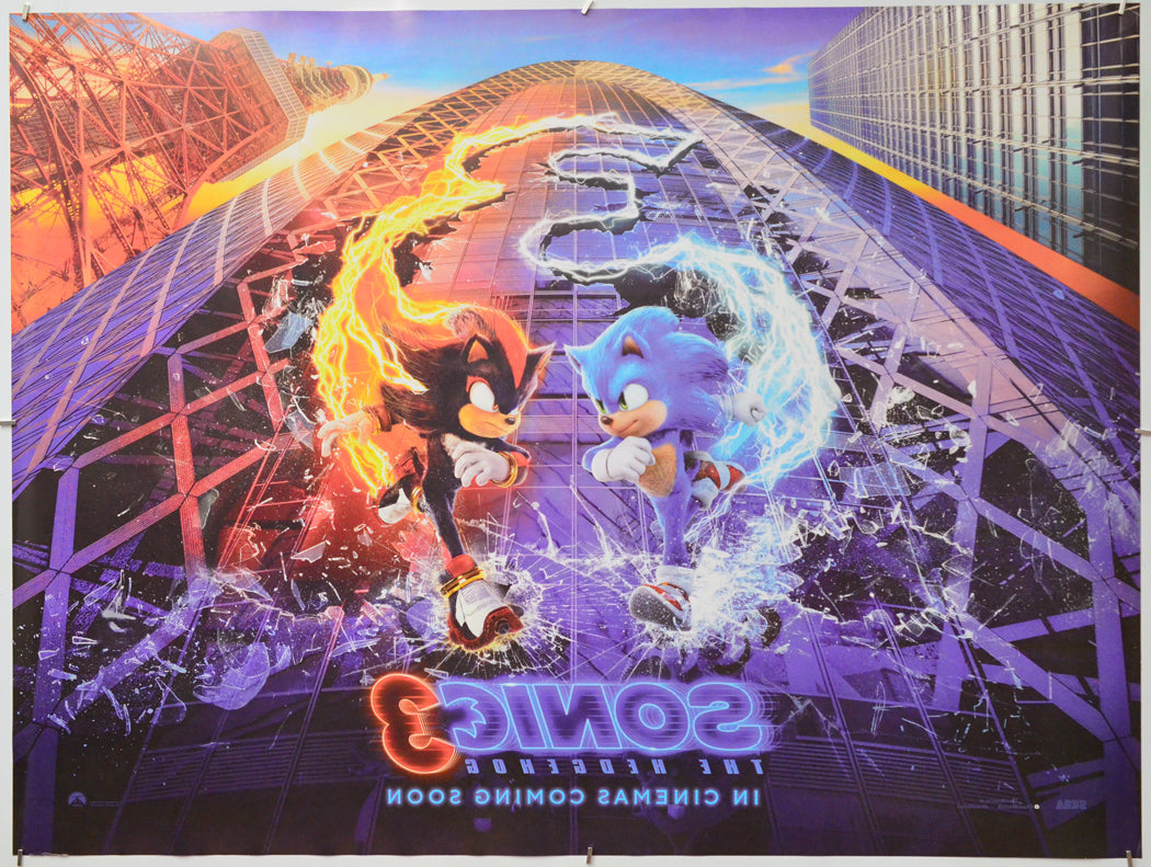 Sonic The Hedgehog 3 (Back) Cinema Quad Movie Poster 