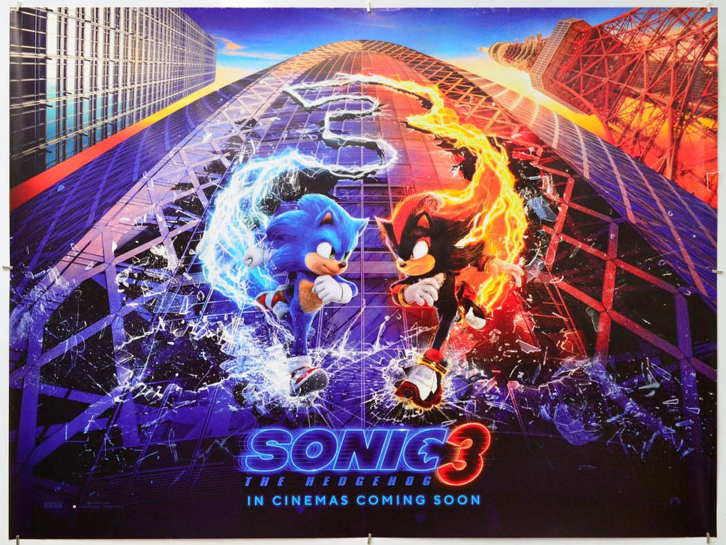 Sonic The Hedgehog 3 - Original Quad Poster - Film Poster - Movie Poster