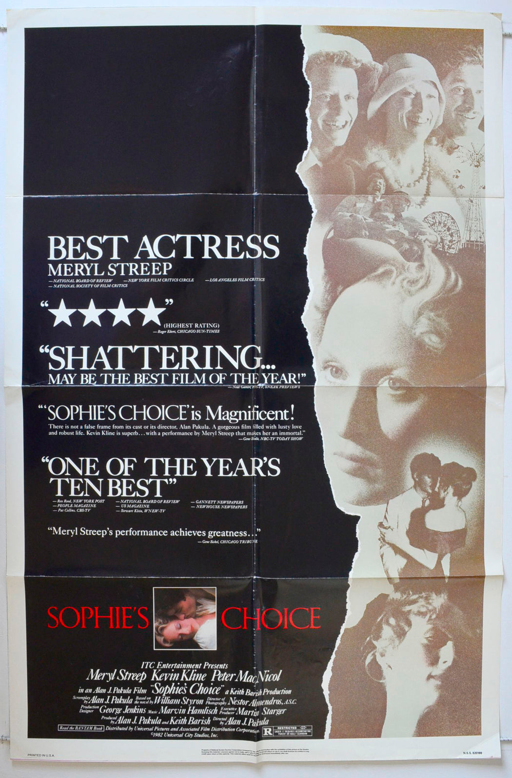 Sophie's Choice Original One Sheet Poster - Movie Poster