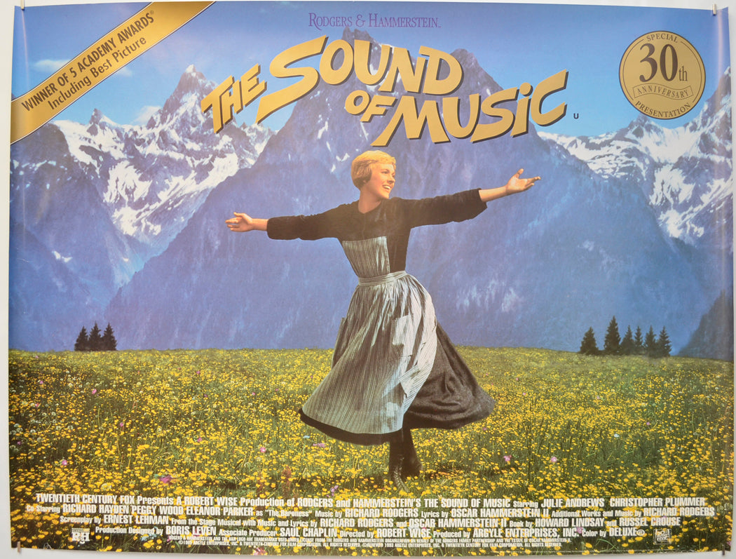 The Sound Of Music  (30th Anniversary re-release Poster)   Original Quad Poster - Film Poster - Movie Poster