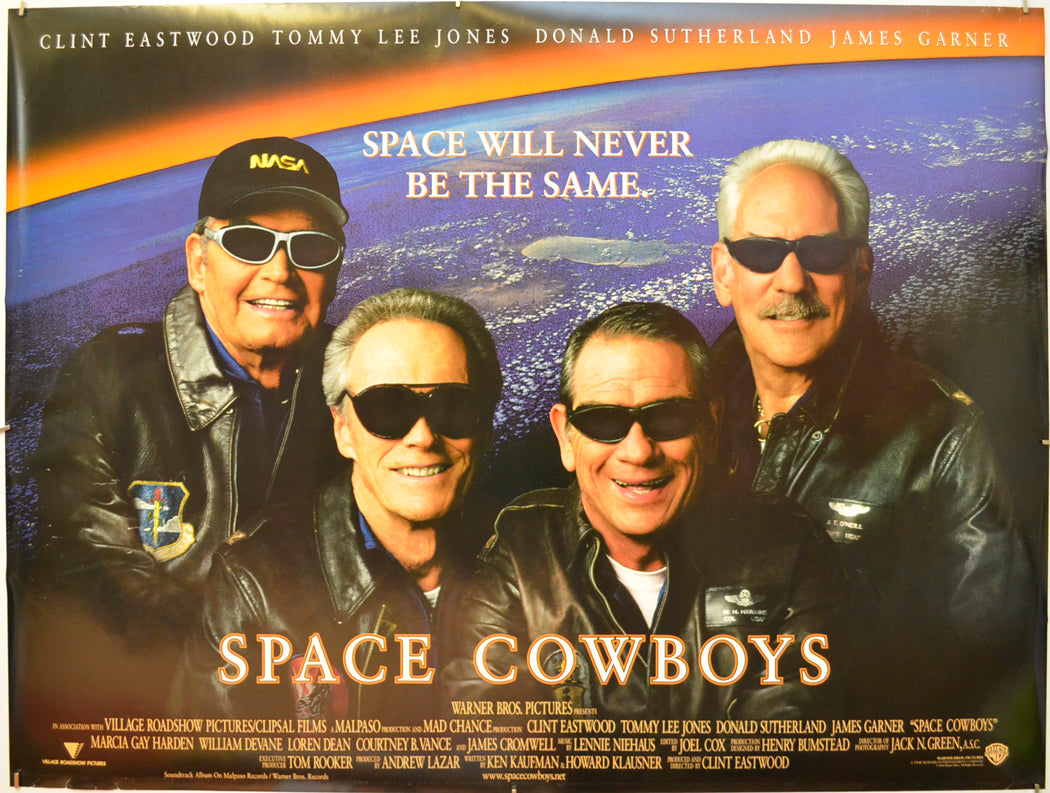 Space Cowboys Original Quad Poster - Film Poster - Movie Poster