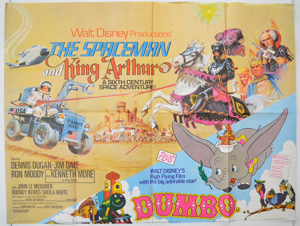 The Spaceman And King Arthur / Dumbo  (Double Bill)  Original Quad Poster - Film Poster - Movie Poster 