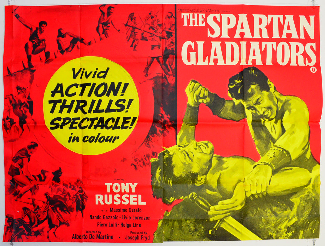 The Spartan Gladiators  Original British Quad Poster - Film Poster - Movie Poster 