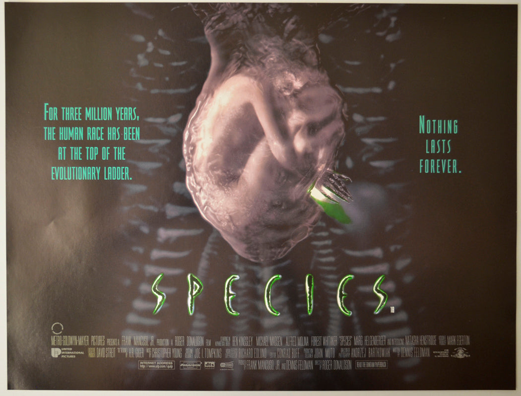 Species (Teaser / Advance Version)  Original Mini Quad Poster - Film Poster - Movie Poster