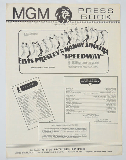 Speedway Original 4 Page Cinema Exhibitors Campaign Pressbook (UK)