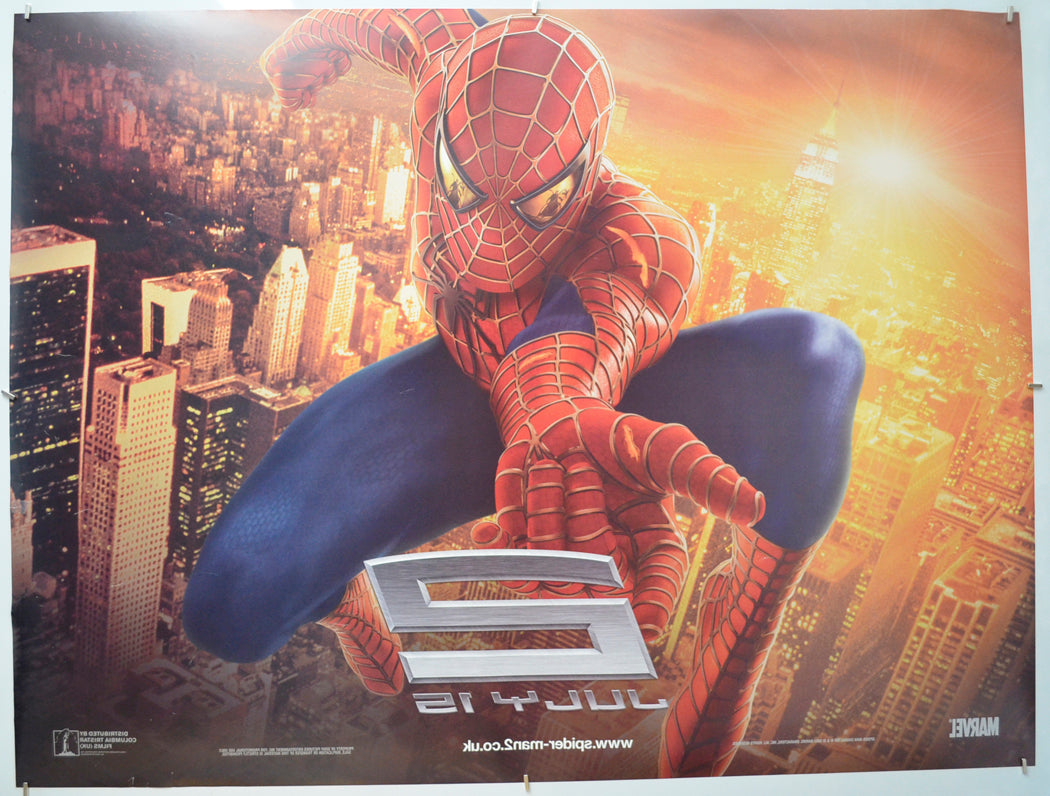 SPIDER-MAN 2 (Back) Cinema Quad Movie Poster 