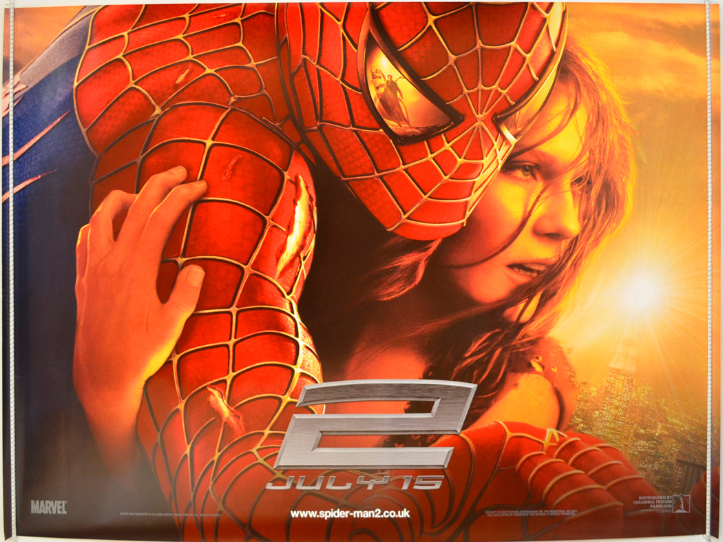 Spider-Man 2  (Teaser / Advance Version 3)  Original Quad Poster - Film Poster - Movie Poster 