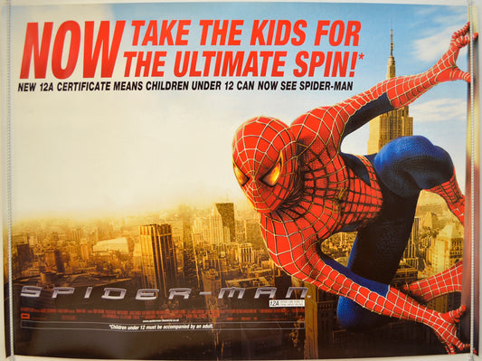 Spider-Man  (12a Version)  Original Quad Poster - Film Poster - Movie Poster 