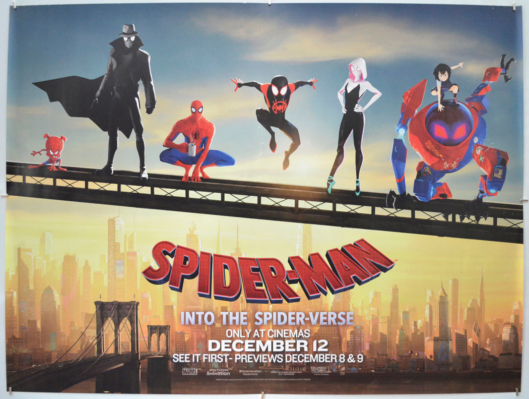 Spider-Man: Into The Spider-Verse - Original Quad Poster - Film Poster - Movie Poster