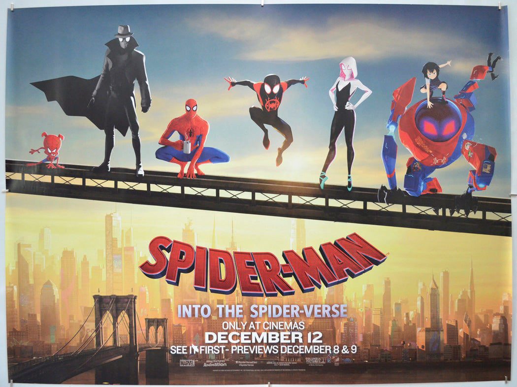 Spider-Man: Into The Spider-Verse - Original Quad Poster - Film Poster - Movie Poster