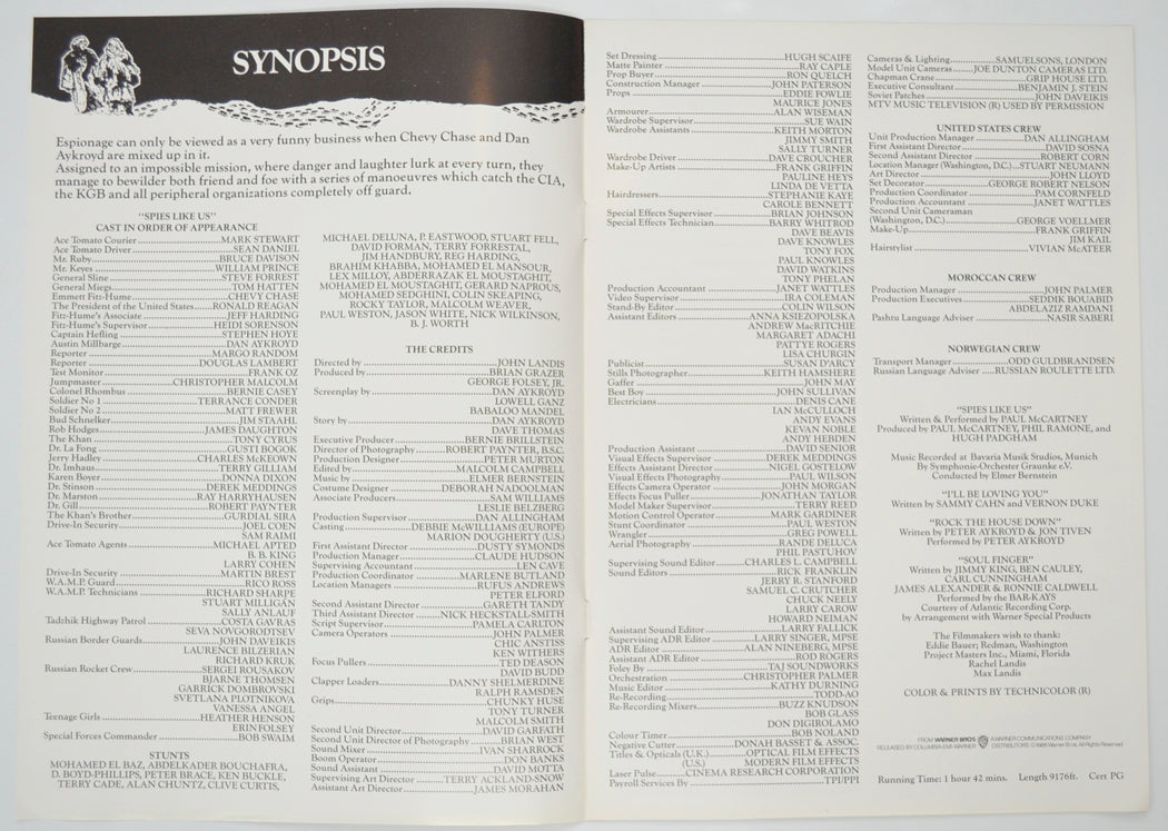 SPIES LIKE US Cinema Exhibitors Campaign Pressbook - INSIDE 