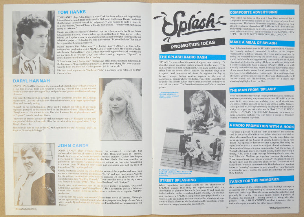 SPLASH Cinema Exhibitors Campaign Press Book - BACK 