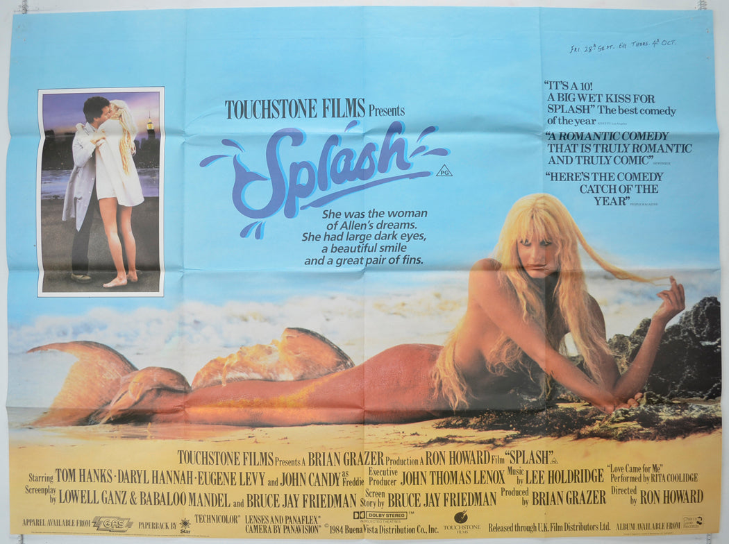 Splash  Original Quad Poster - Film Poster - Movie Poster 