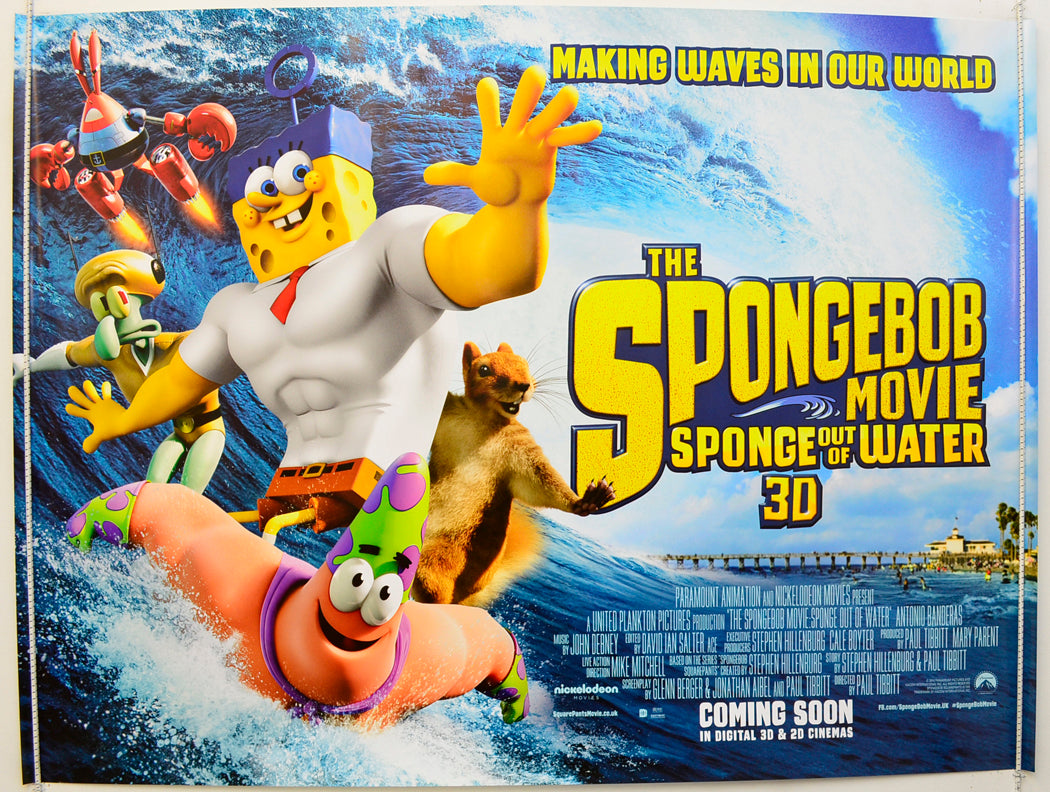 The Spongebob Movie : Sponge Out Of Water Original Quad Poster - Film Poster - Movie Poster  