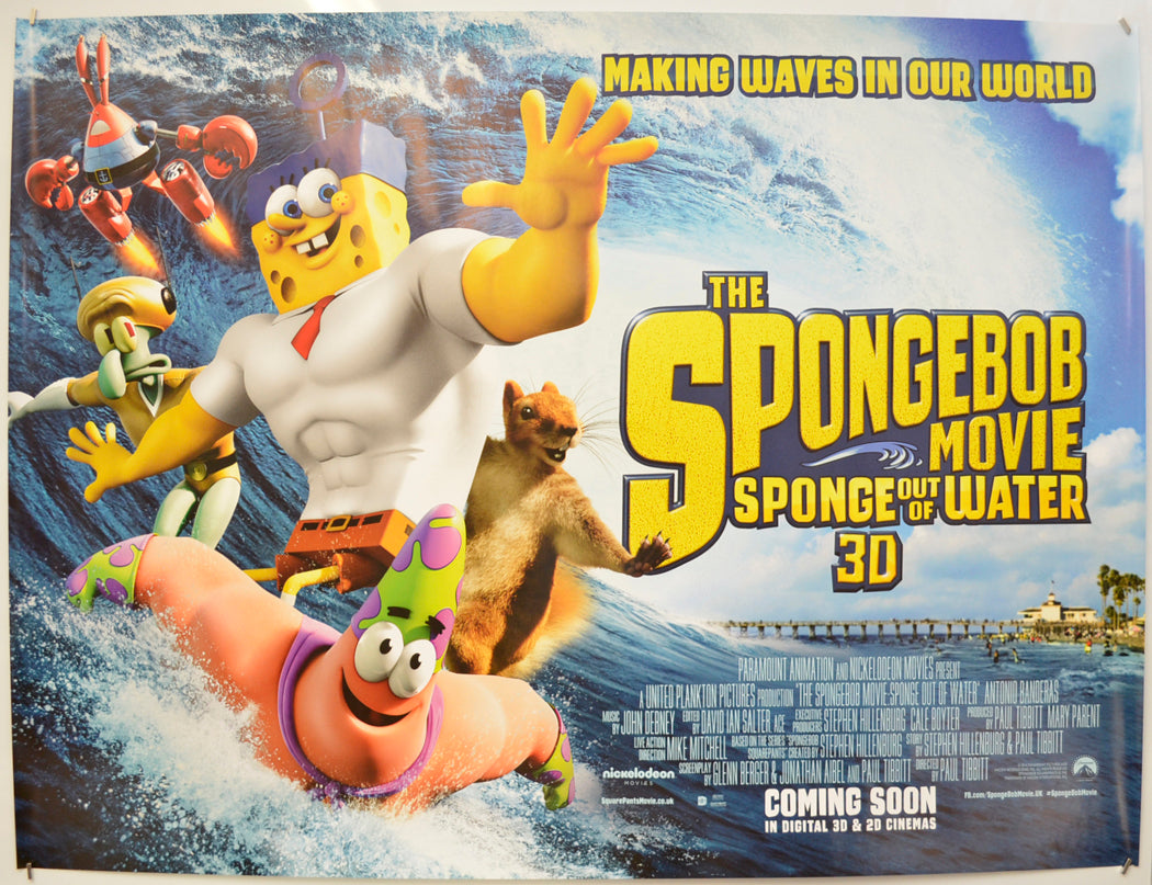 Spongebob Movie : Sponge Out Of Water  Original Quad Poster - Film Poster - Movie Poster