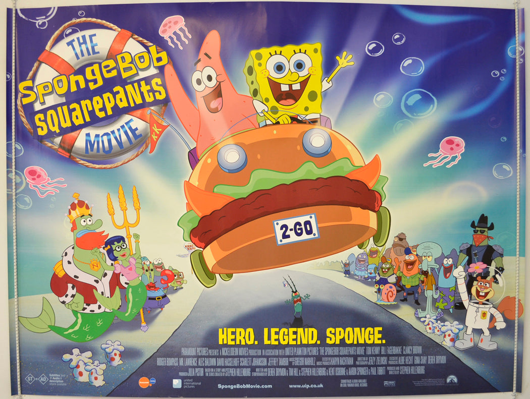 The Spongebob Squarepants Movie   Original Quad Poster - Film Poster - Movie Poster 