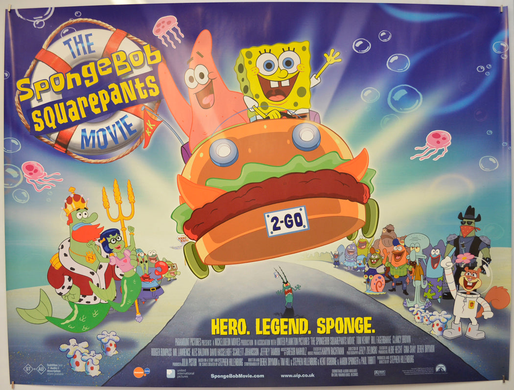 The Spongebob Squarepants Movie  Original Quad Poster - Film Poster - Movie Poster