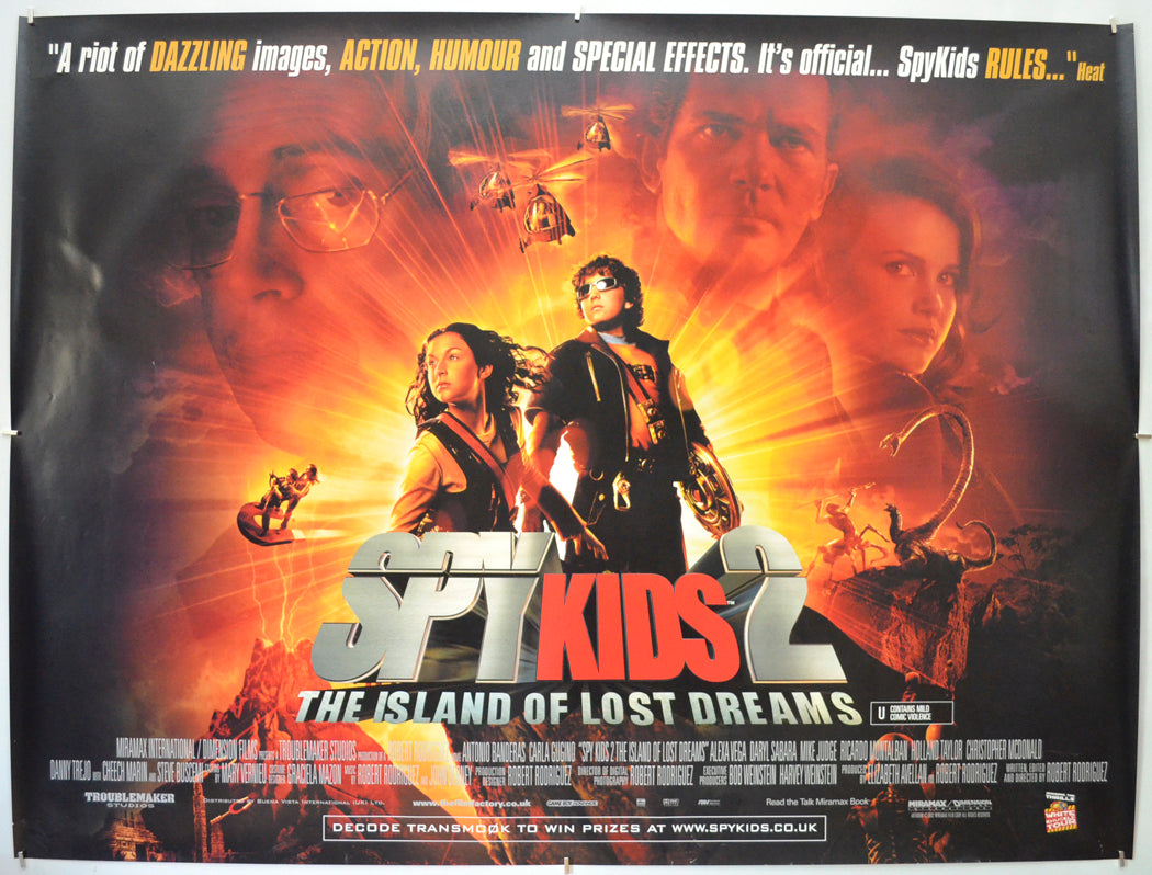 Spy Kids 2 : Island Of Lost Dreams Original Quad Poster - Film Poster - Movie Poster  