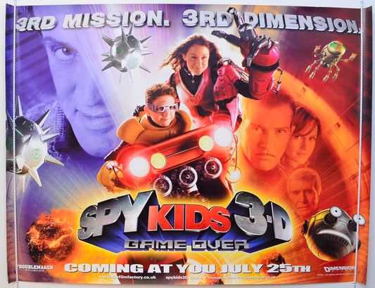 Spy Kids 3-D : Game Over  (Teaser / Advance Version)   Original British Quad Poster - Film Poster - Movie Poster 