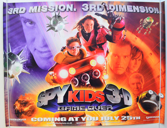 Spy Kids 3-D : Game Over  (Teaser / Advance Version)   Original British Quad Poster - Film Poster - Movie Poster 