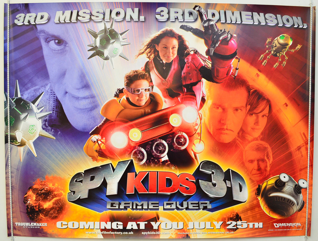 Spy Kids 3-D : Game Over  (Teaser / Advance Version)   Original Quad Poster - Film Poster - Movie Poster  