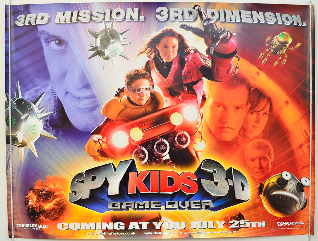 Spy Kids 3-D : Game Over  (Teaser / Advance Version)   Original Quad Poster - Film Poster - Movie Poster  