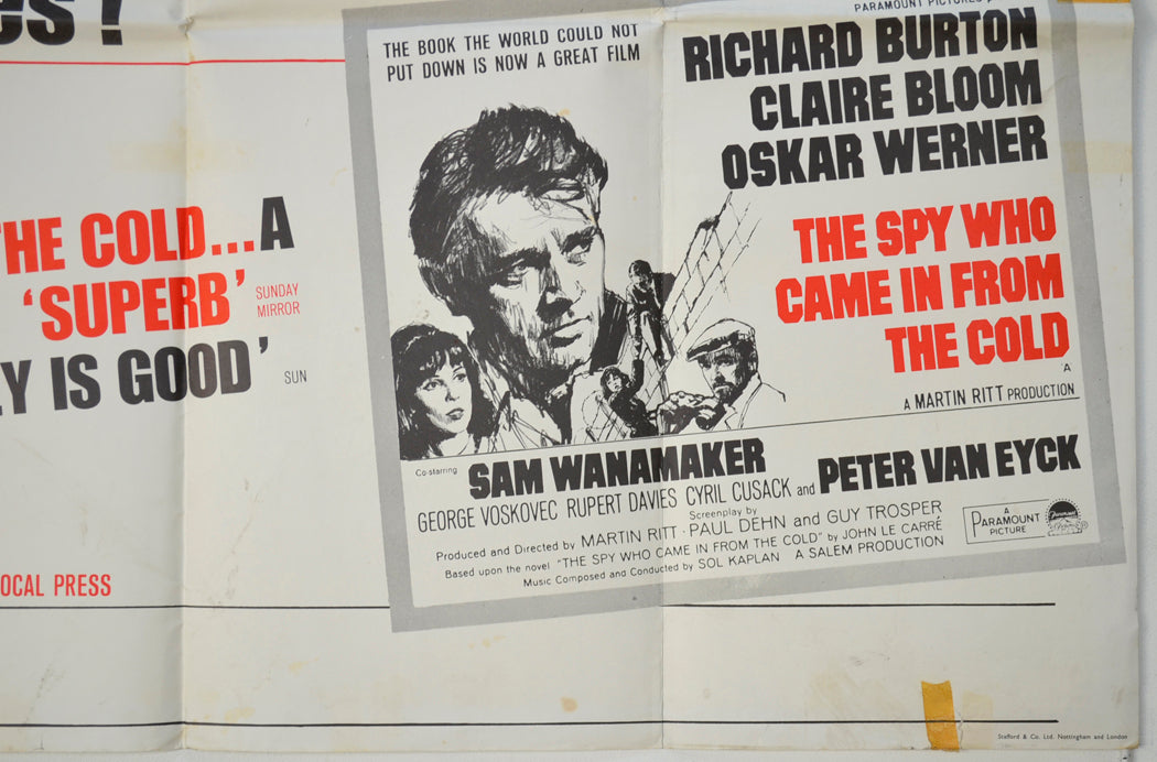 THE SPY WHO CAME IN FROM THE COLD (Bottom Right) Cinema Quad Movie Poster 