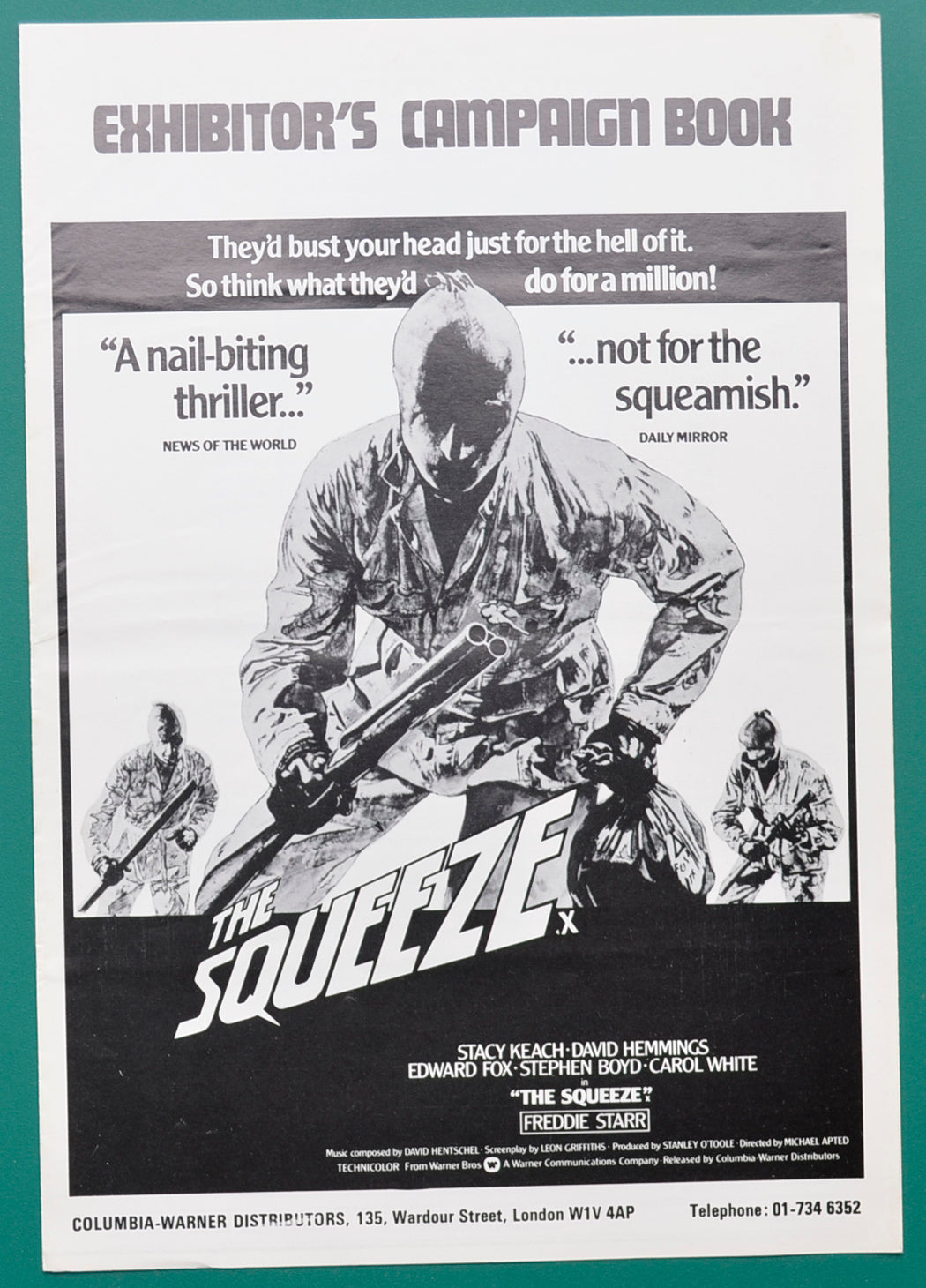 The Squeeze   Original 6 Page Cinema Exhibitor's Campaign Press Book