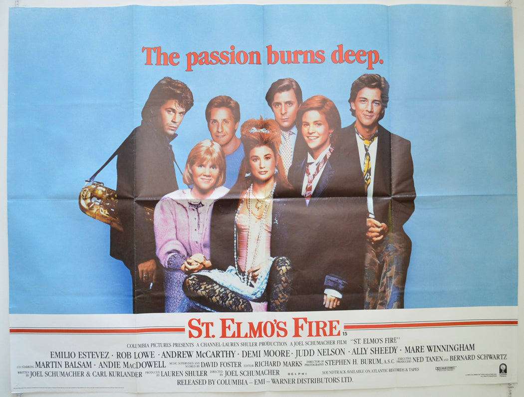 St. Elmo's Fire  Original British Quad Poster - Film Poster - Movie Poster 